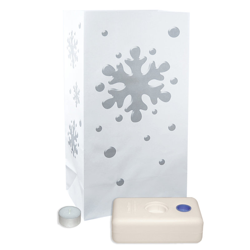 Ensemble de 12 bougies flocon de neige