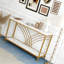 Console de table d'entrée en faux marbre avec 2 tablettes de rangement