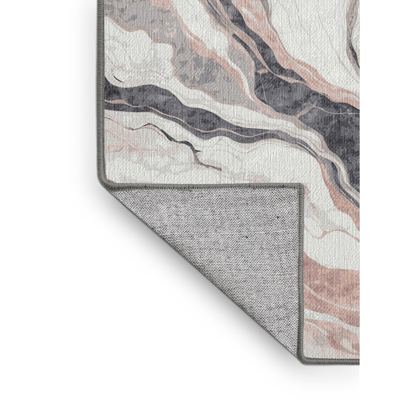Machine Washable Gray Area Rug, Rectangle 6' x 9'