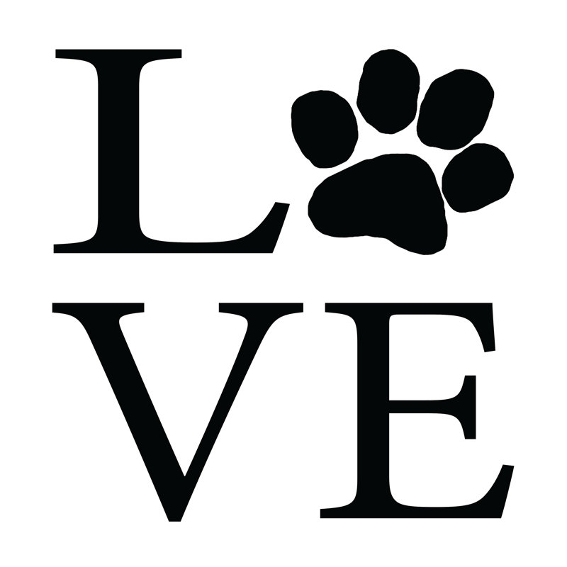 Love Pawprint - Wrapped Canvas Print, 30cm H x 30cm W x 3.8cm D