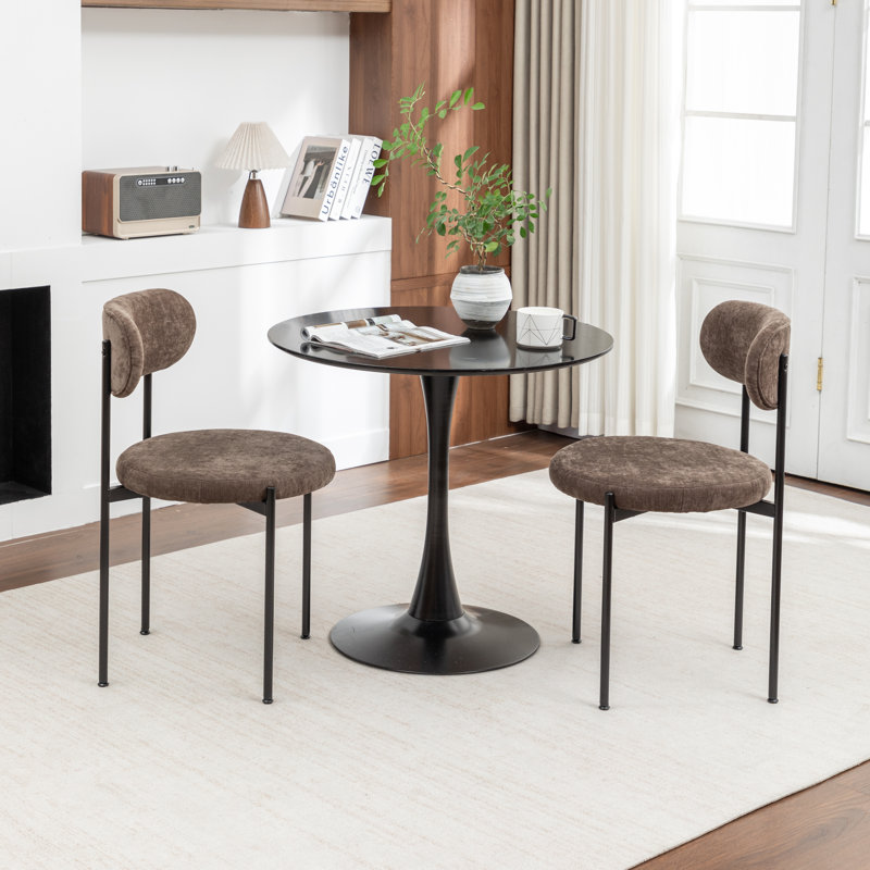 Chaise d'appoint Vera en métal rembourré, Brown