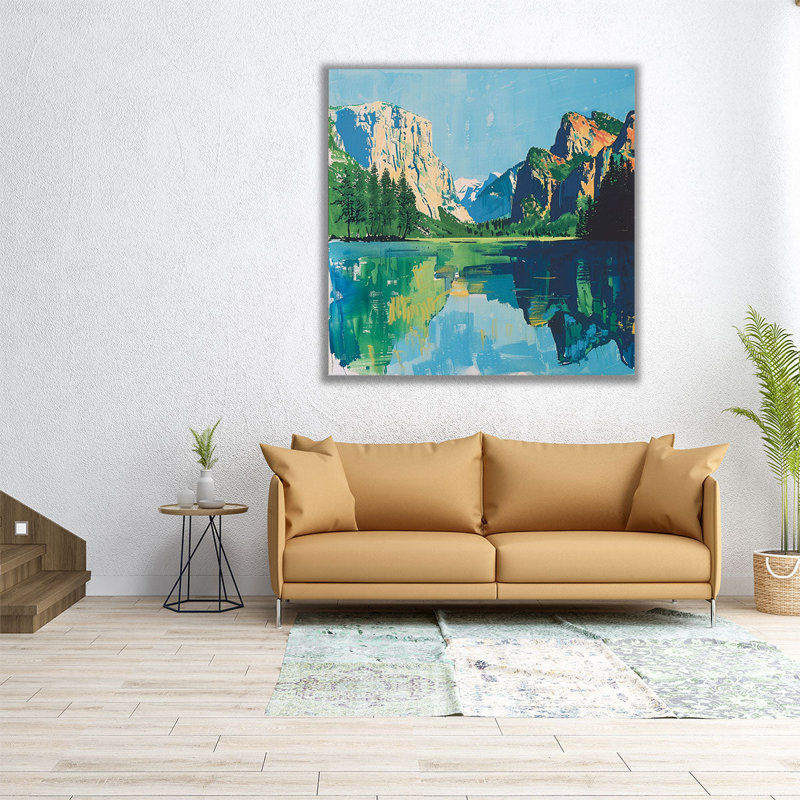 Mountain Reflection II - reproduction d'art sur toile, H 24 po x l 24 po
