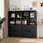 51” 5-Tier 4-Cube Bookcase with 2 Drawers for Living Room, Study, Home Office Black