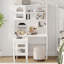 Bureau d'ordinateur tournant à 90 ° 43 X 70 pouces avec tiroirs de rangement et armoires - Bureau de jeu et de bureau avec tablettes pour la maison ou le bureau