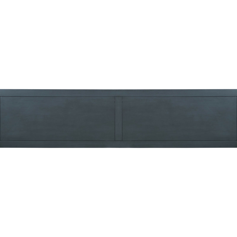 Console en bois massif bleu marine: 4 tiroirs et console inférieure fixe en bleu marine: fonctionnelle avec rangement de tiroir