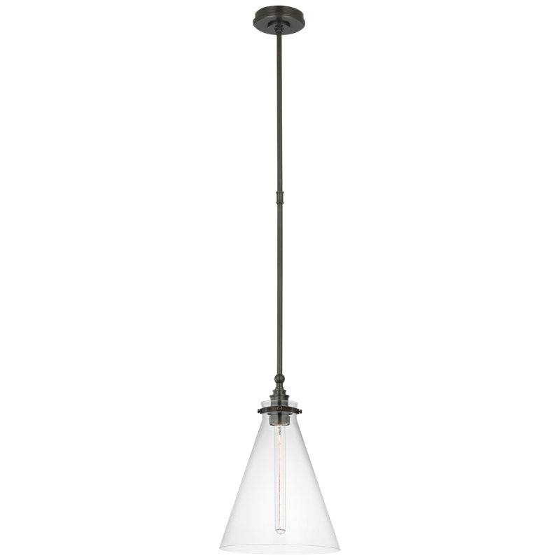Parkington 1 - Light Pendant, Bronze, White Glass, 15.5" H x 11" W x 11" D