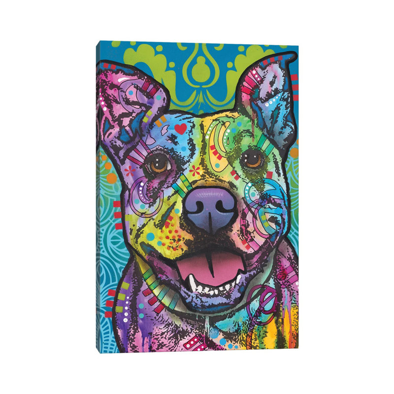 Butters, Pit Bull by Dean Russo - Wrapped Canvas Print, 66.04 cm H x 45.72 cm W x 3.175 cm D
