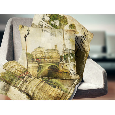 Vintage Paris - Abstract Printed Pillow