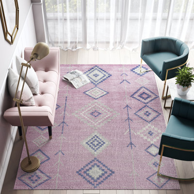 Bodrum Tribal Native Pink Area Rug