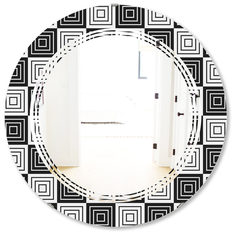 Miroir mural moderne sans cadre monochrome Mono, H 31,5 po x l po