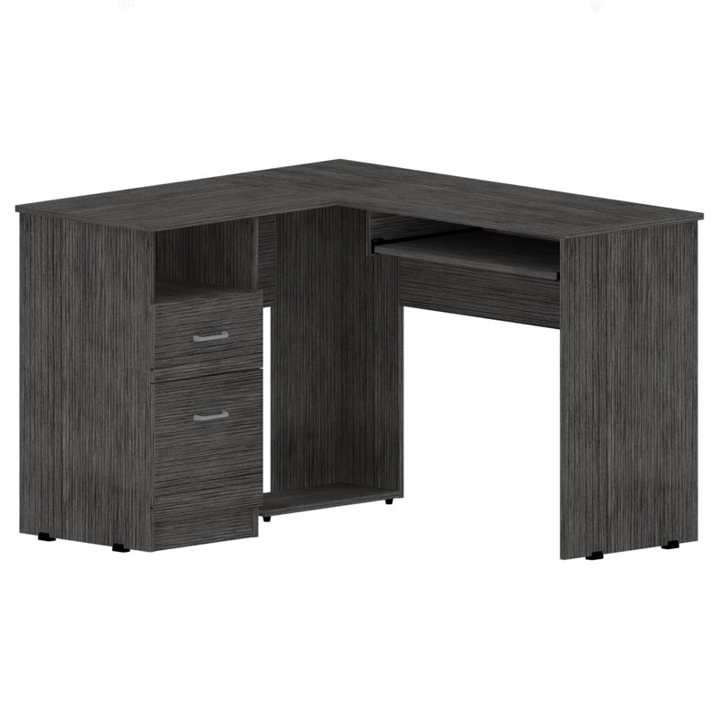 2-Drawer 1-Shelf L-Shaped Computer Desk