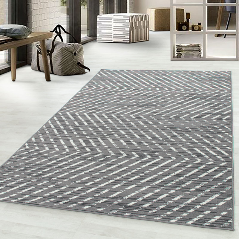 Leavy Abstract Flatweave Area Rug, Rectangle 240 x 340cm
