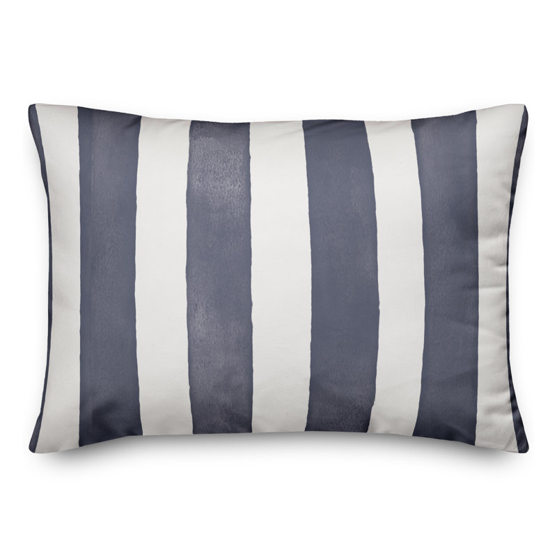 Housse et insert de coussin d'extérieur rectangulaire Watercolor Stripe 17, Vert