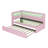 Twin Upholstered Platform Bed with Trundle, LED Lights, USB Charging Ports, Linen Headboard, No Box Spring Needed, Pink-129028728