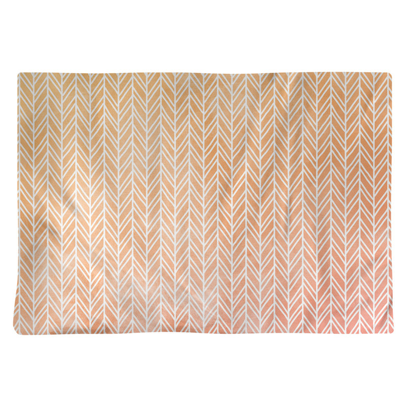 Napperon en coton 18 po herringbone, Rose / Jaune