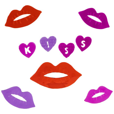 Set Of 5 Double Sided Valentine's Day Gel Window Clings
