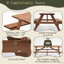 Solid Wood Patio Dining Set Umbrella Hole Included Table,