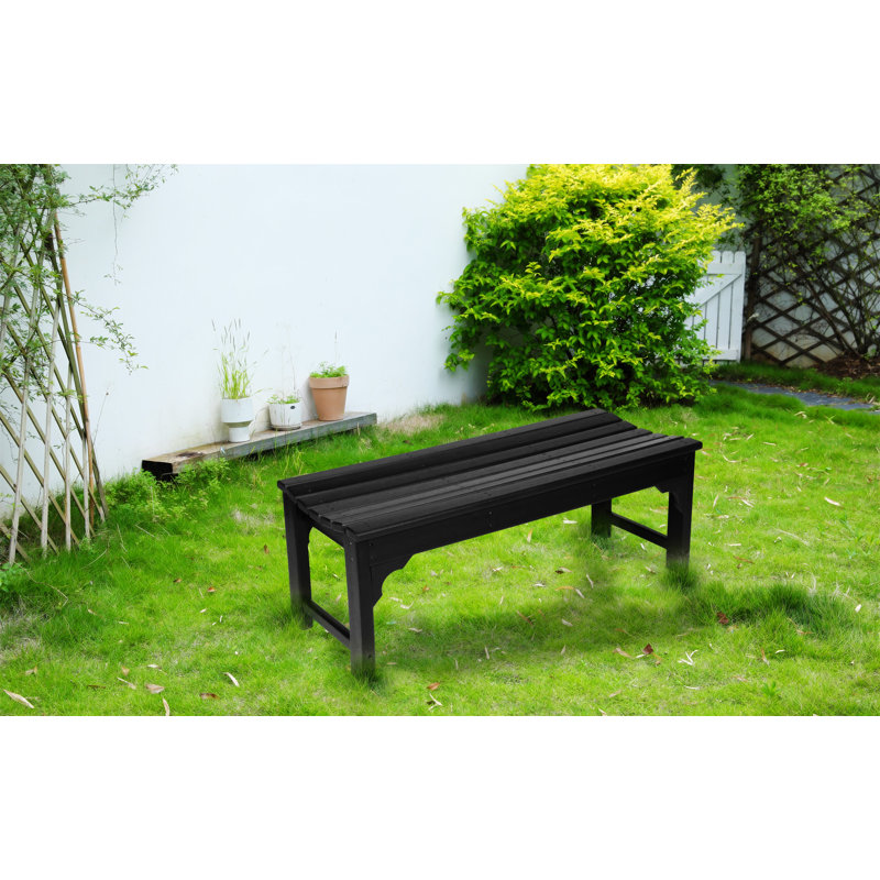 Banc Adirondack en Hdpe sans dossier avec texture en bois (sans la table), Noir