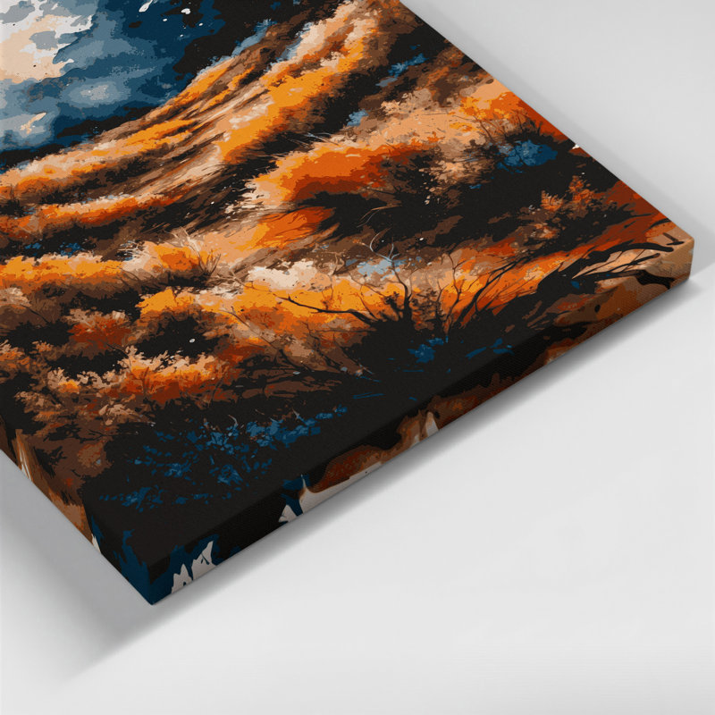 «Watercolor Landscape 29», art mural sur toile noire, H 14 po x l 11 po