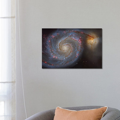 The Whirlpool Galaxy (NGC 5194) And Its Companion (NGC 5195) by Roberto Colombari - Wrapped Canvas Print