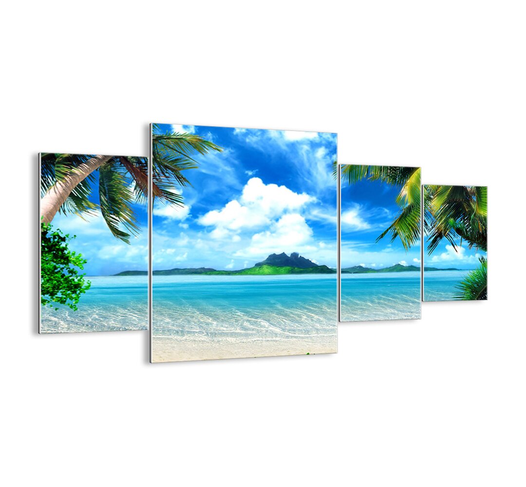 4-tlg. Glasbilder-Set - Fotografie „Azure Tropics”