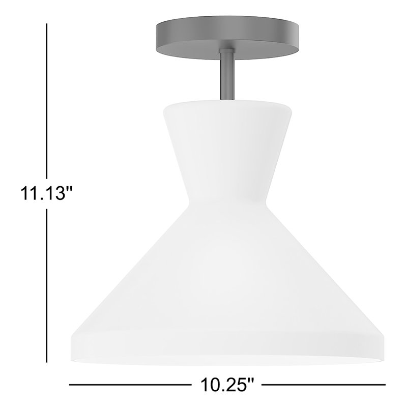 Plafonnier semi-encastré en verre Davana, Noir mat