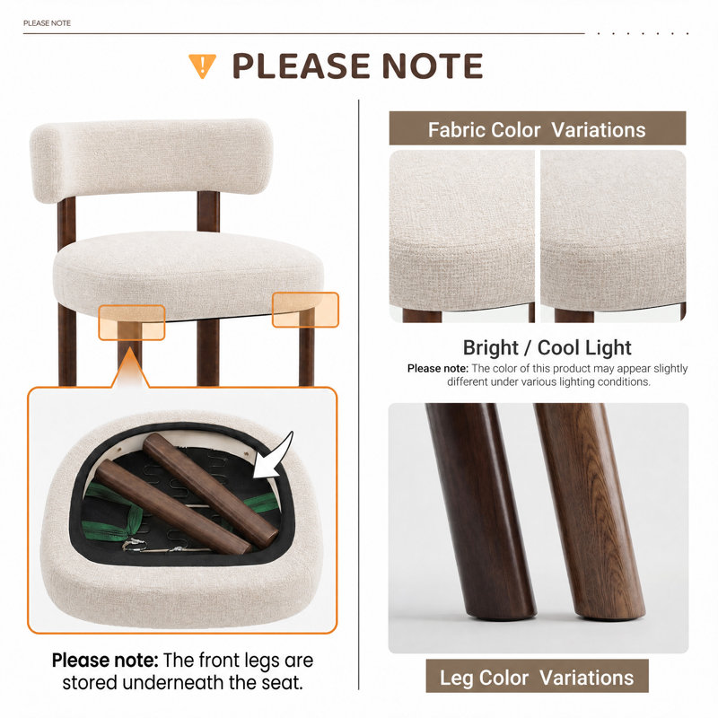 48.5cm H Upholstered Upholstered Back Side Chair, Fabric Oatmeal