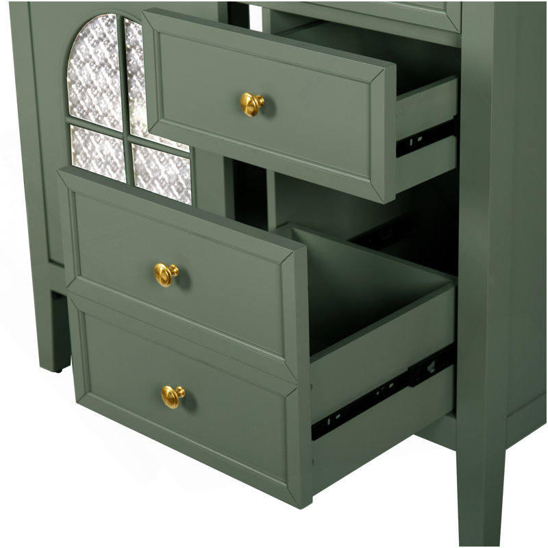 35.6" Bathroom Cabinet, Only Cabinet, Green, Green