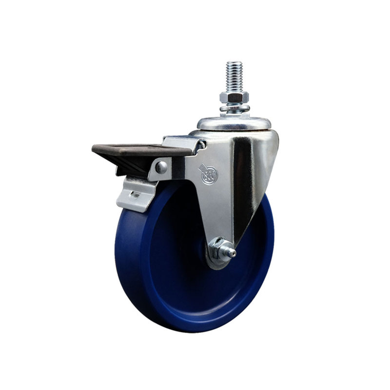 Polyurethane Wheel Swivel 12mm Threaded Stem Caster Set SCC
