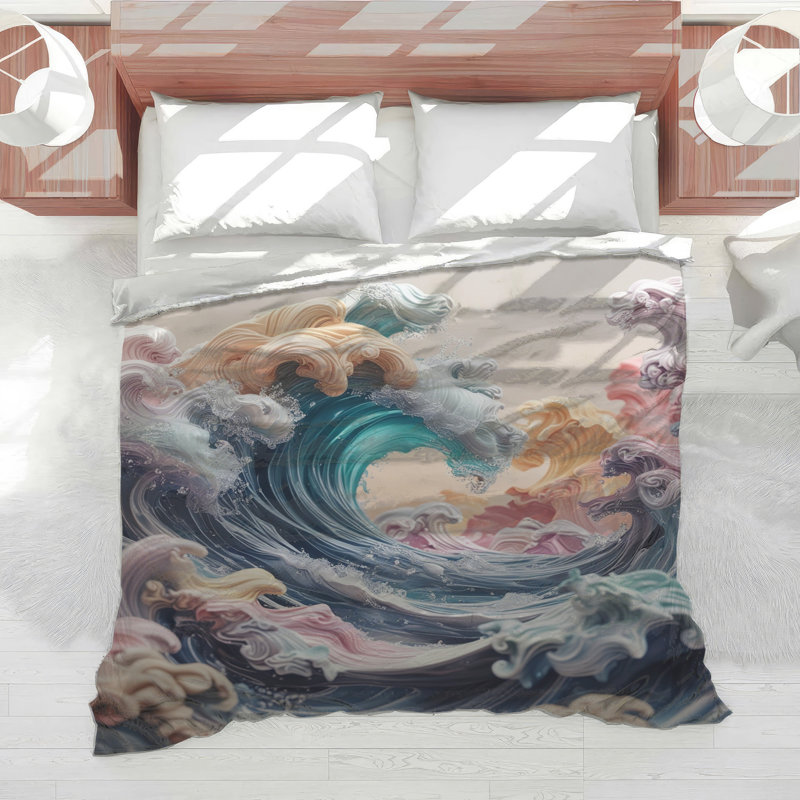 Édredon Colorful Ocean Waves, Lit simple