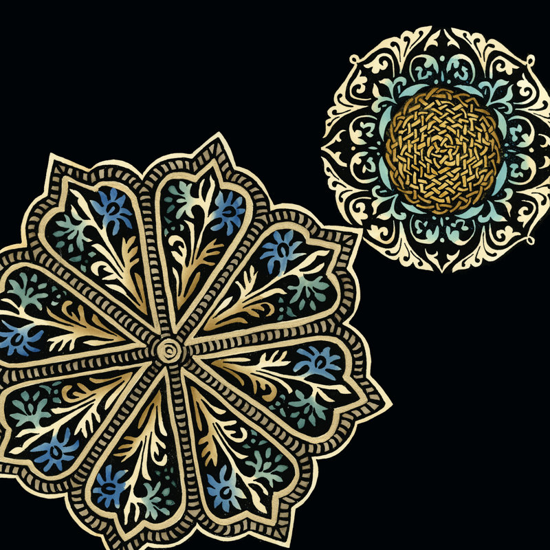 Midnight Rosette III - Wrapped Canvas Print, 30cm H x 30cm W x 3.8cm D