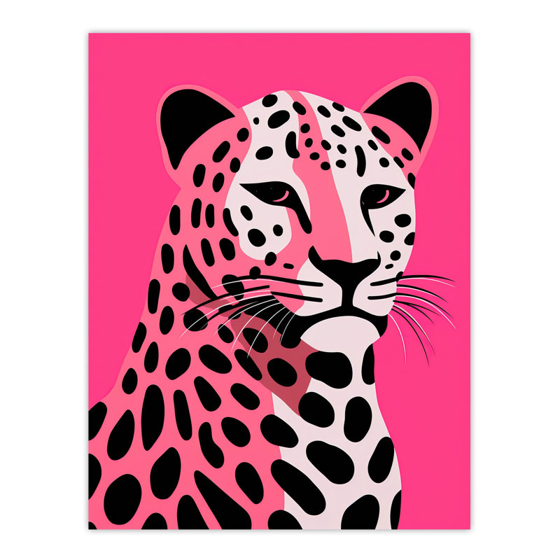 Wall Art Print Stylized Leopard Bold Vibrant Screen Artwork Painting Poster