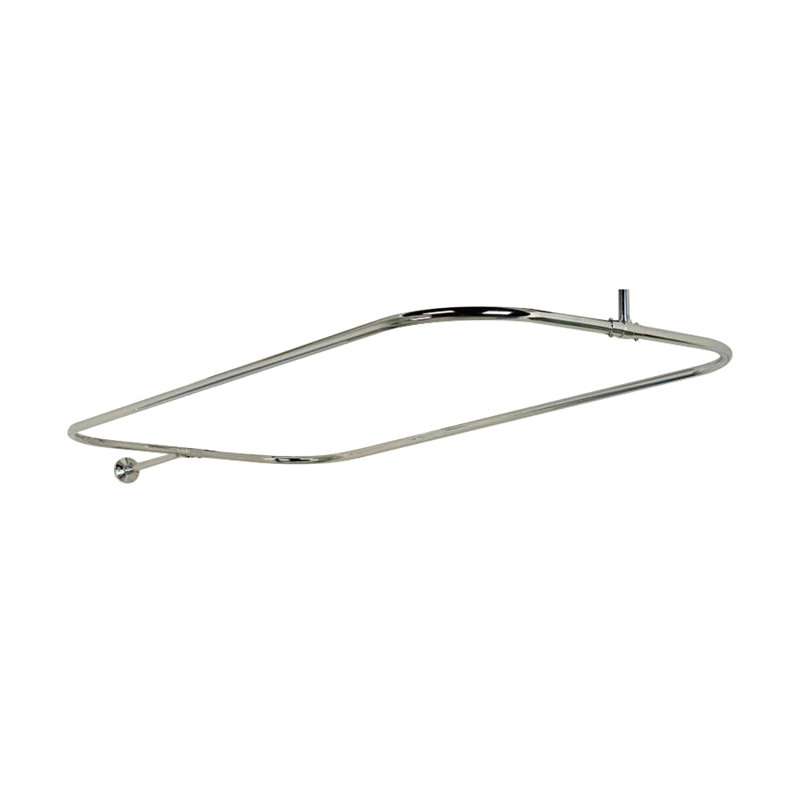 54'' D-Shaped Shower Curtain Rod, Polished Chrome