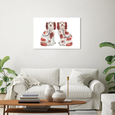 «Staffordshire Dog Figurine II On Canvas» par Wynwood Studio, reproduction