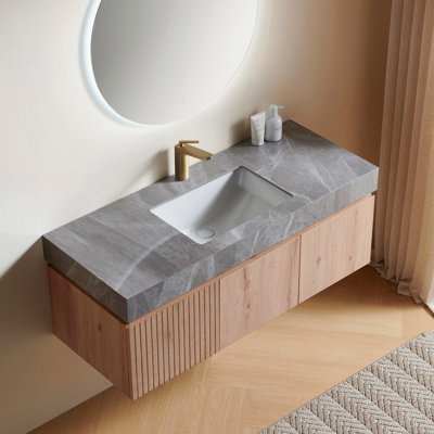Plywood and Solid Wood Single Bathroom Vanity