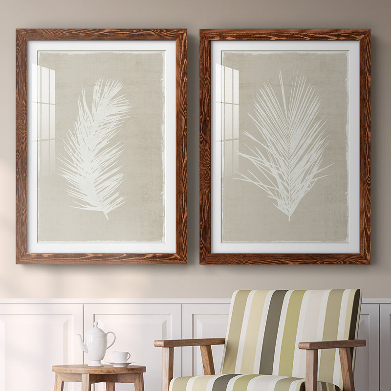 Palm Oasis I - reproduction encadrée de qualité supérieure - prête à être accrochée, H 27,5 po x l 75 po x P 1,5 po, Érable