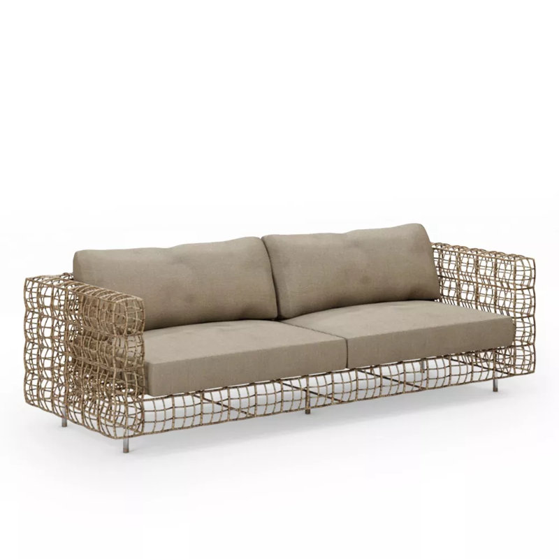 Yin & Yang Sofa, 98.25" W, Linen Natural, Natural