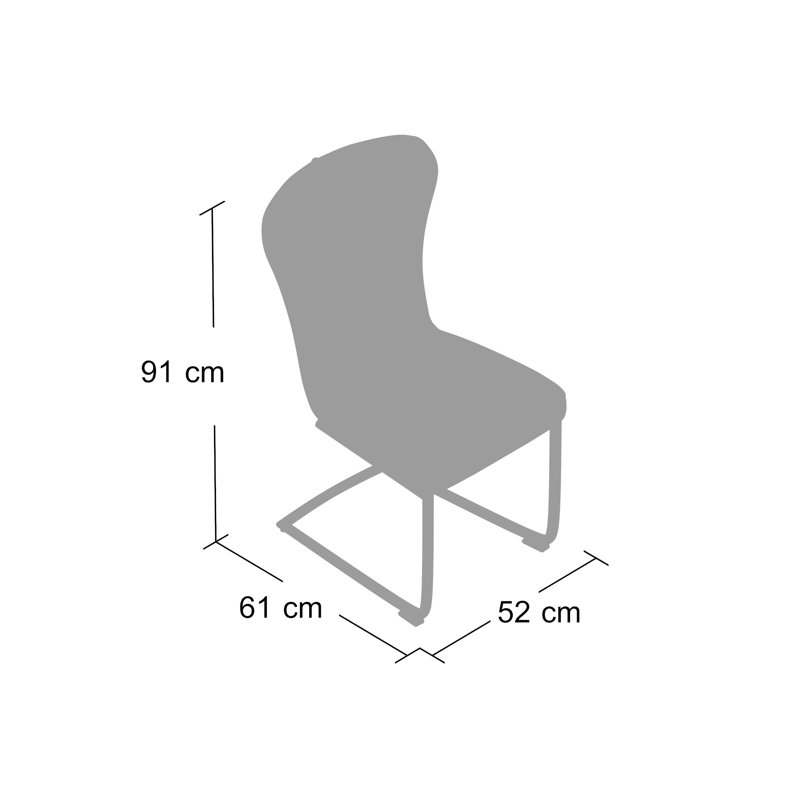 Cia 49cm H Upholstered Cantilever Chair
