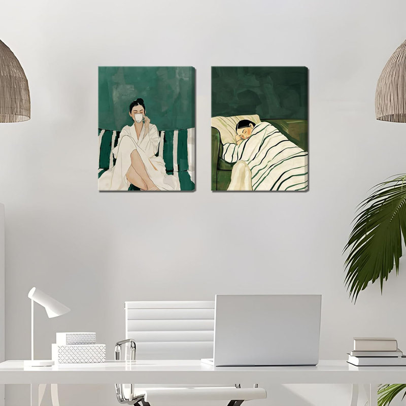 2 Piece Wrapped Canvas Print, 60cm H x 40cm W