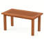 Rectangulaire à lattes - 35,5 x 18 x 17 po - Bois franc - 1 pièce - Table basse d'extérieur - Brun rustique - Plateau à lattes robuste