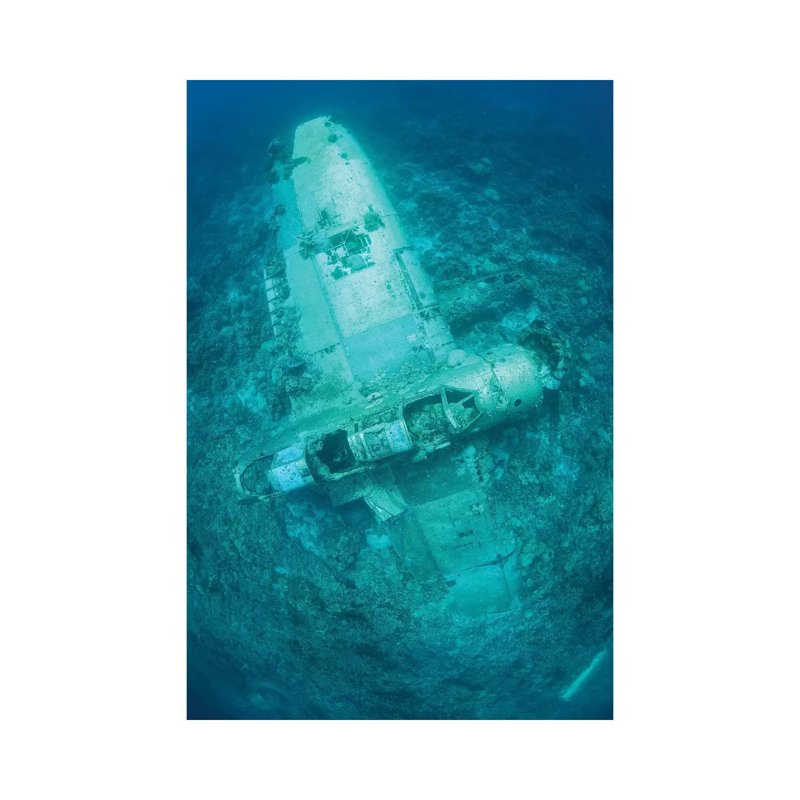A Japanese Jake Seaplane On The Seafloor Of Palau's Lagoon TRK2028-1PC3, 20.32 cm H x 30.48 cm W
