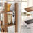 71" Rattan Bookshelf With Drawer And Doors