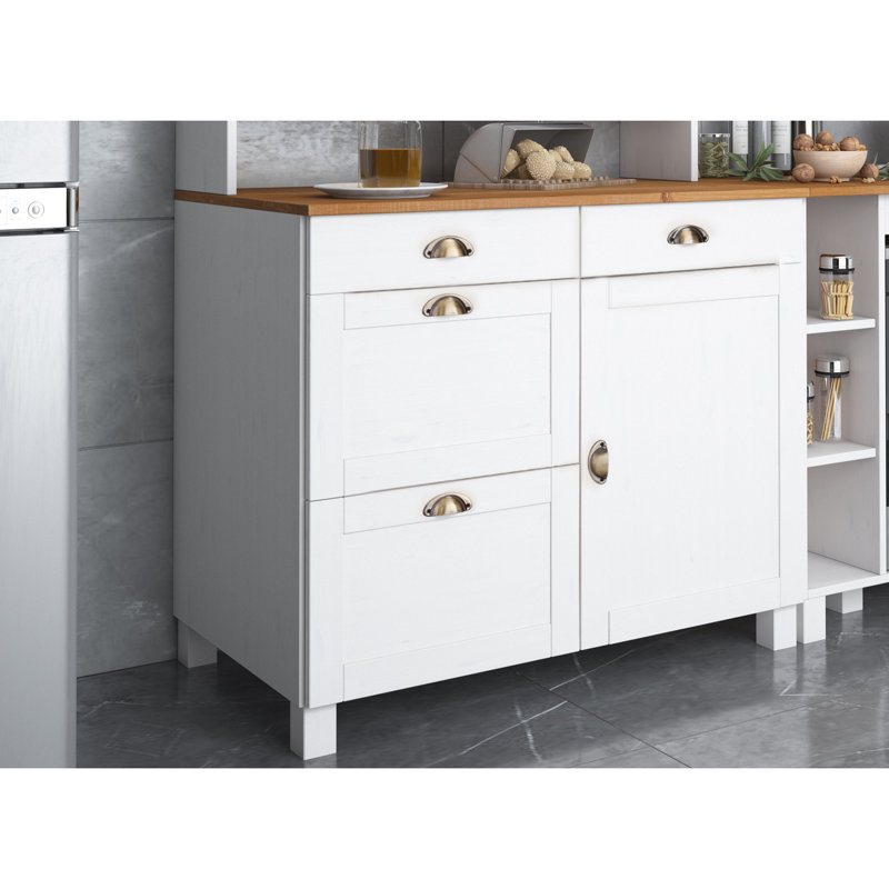 Edgarton Matte Base Unit, White/Honey