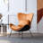 Leather Upholstered Wingback Accent Chair With Pillows
