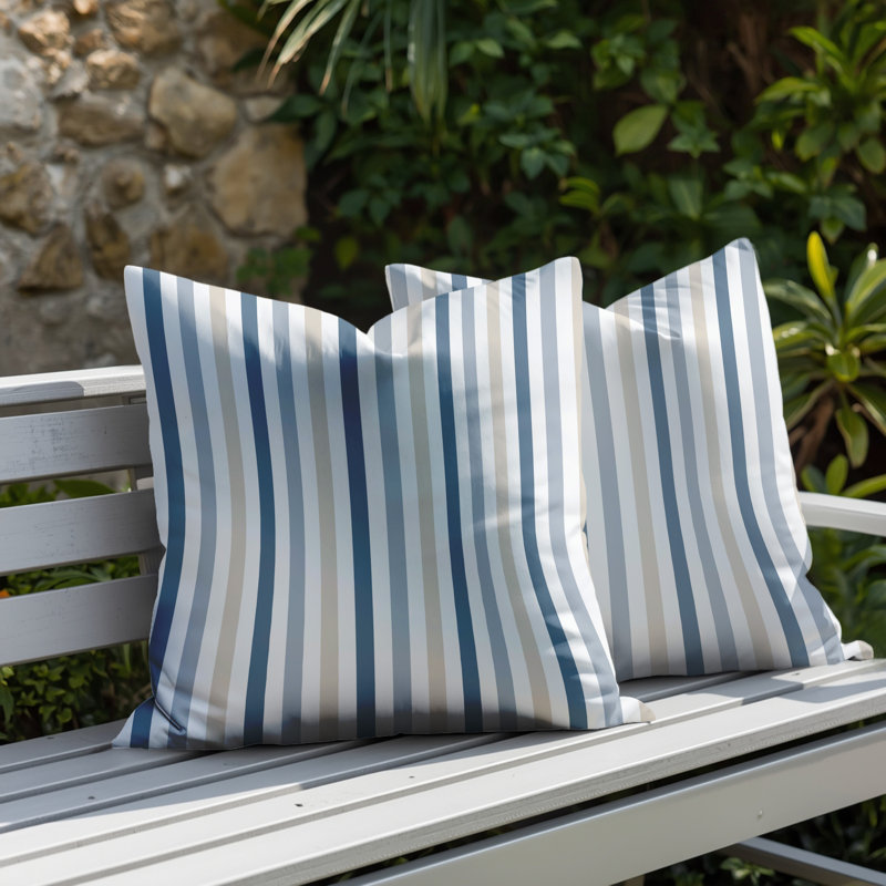 Ensemble de coussins réversibles pour l'intérieur et l'extérieur Barker, 18 x 18, Blue