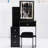 Compact Left Bedside Table Vanity With Padded Stool & Touch Led Mirror, Adjustable Brightness And Three Color Options, Black , American Cabinet Comfortable Touchable Sliding , Style-1247473469