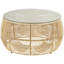 Table basse en rotin brun clair
