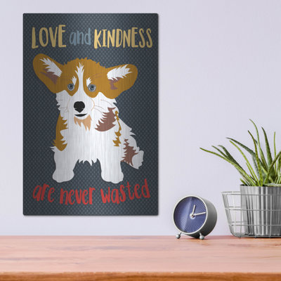 Winston Porter «Corgi Love And Kindness» par Ginger Oliphant, art mural en métal
