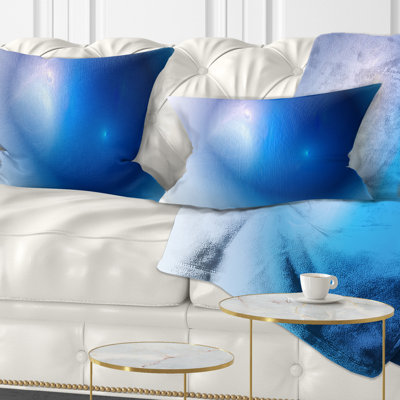 Mysterious Blue Fractal Texture - Coussin décoratif à imprimé abstrait