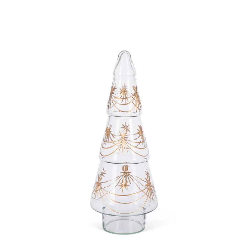 Vintage Etched Tree, Medium, 15" H x 5.5" W x 5.5" D